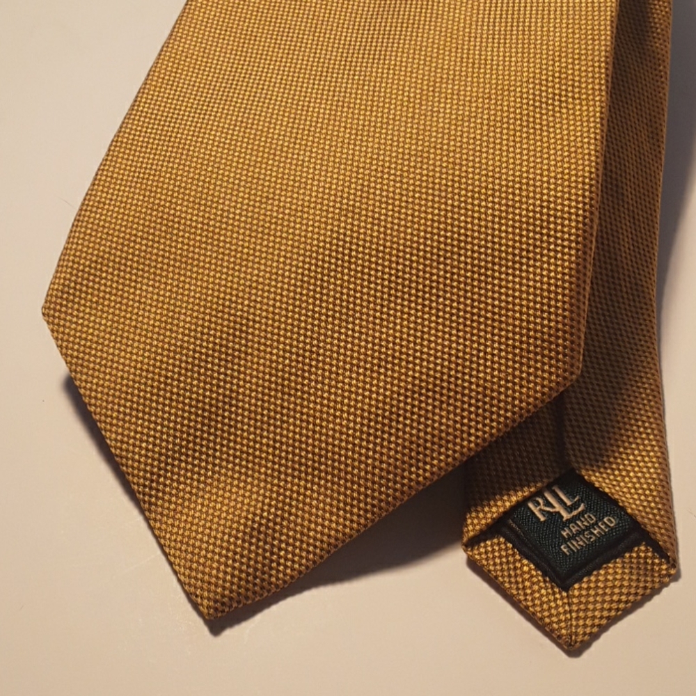 Lauren Ralph Lauren Tie Necktie Yellow Silk USA